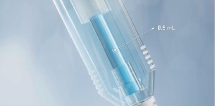 Illustration showing a pre-filled syringe