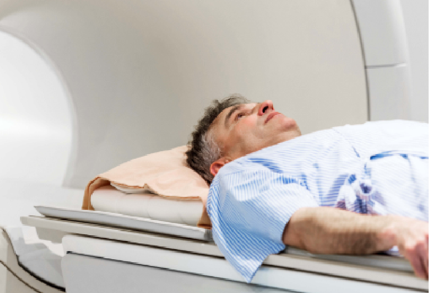 Image of a patient in a CT scanner.