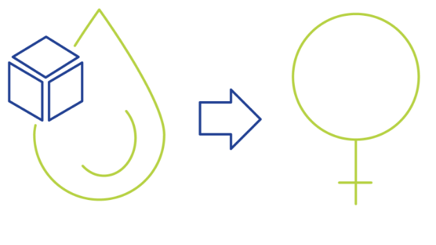 Illustration representing diabetes mellitus in women.