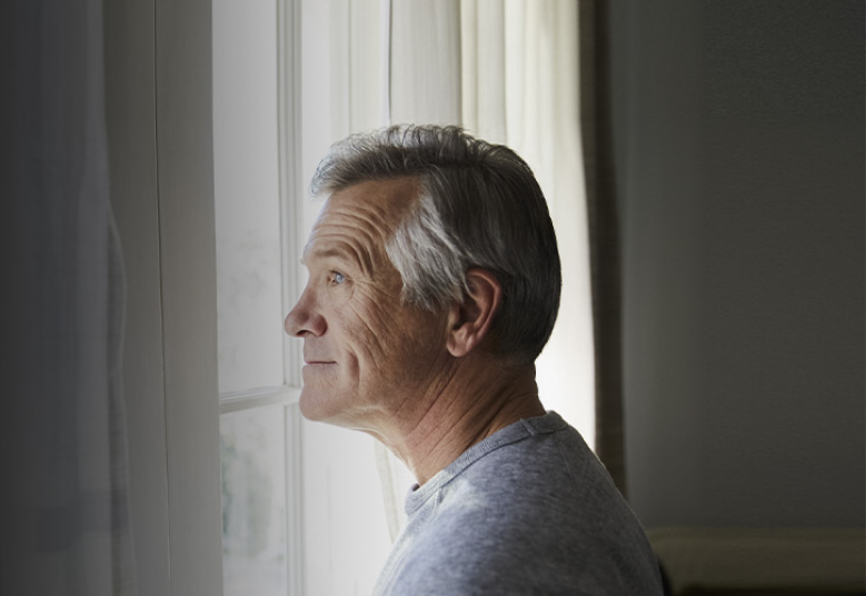 Image of a patient looking out of the window.