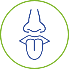 Icon that shows an enlarged tongue, lips, or nose